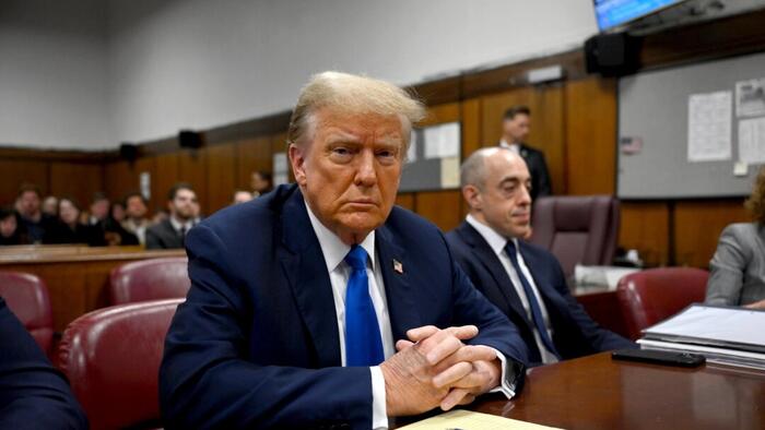NextImg:Trump Urges Supporters To "Peacefully Protest" As Day 1 'Opening Arguments' In Hush-Money Case Concludes Early