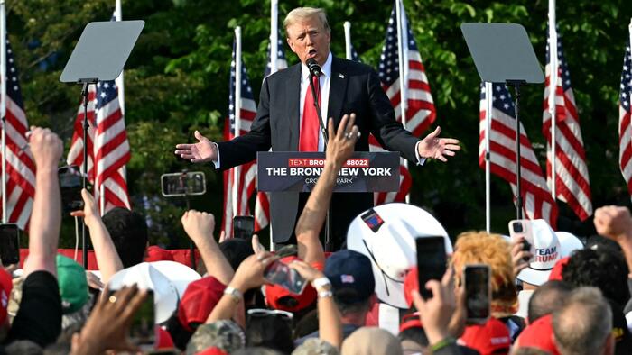 NextImg:Trump Says Bronx Residents Being Left Behind By Biden Policies During Raucous NYC Campaign Rally