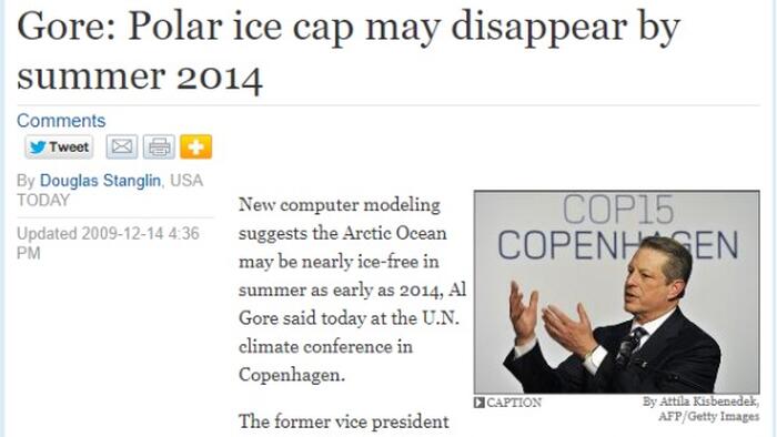 NextImg:Al Gore Said The Ice-Caps Would Be Gone By 2014... Yes 2014!