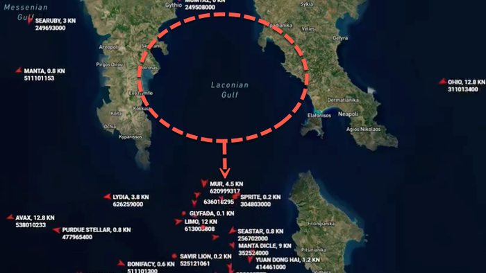 NextImg:"Reasons Unknown": Floating Russian Oil Base Off Greece Abruptly Shifts South