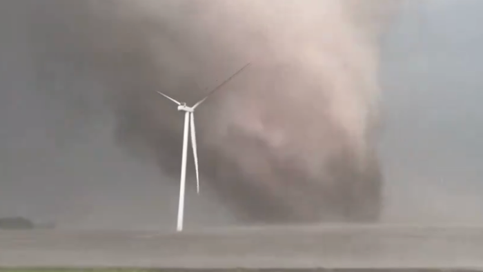 NextImg:Insane Footage Shows Tornado Destroying Wind Farm In Iowa