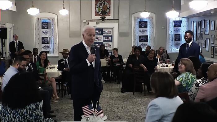 NextImg:Dozens Of People Show Up To Biden Campaign Event...