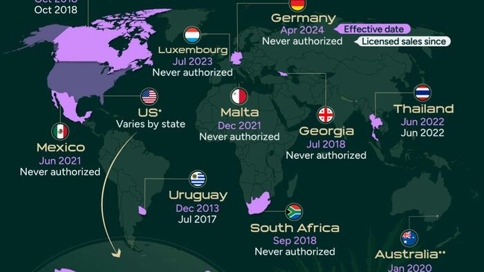NextImg:Mapping All The Countries Where Recreational Cannabis Is Legal