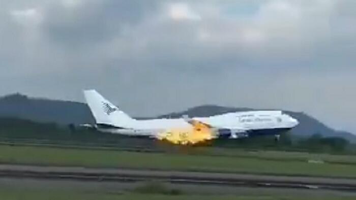 NextImg:Boeing 747 Engine Erupts In Fireball During Takeoff