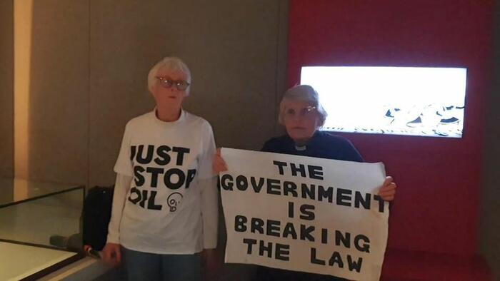 NextImg:Watch: Just Stop Oil Activists Try To Destroy Case Holding Original Magna Carta