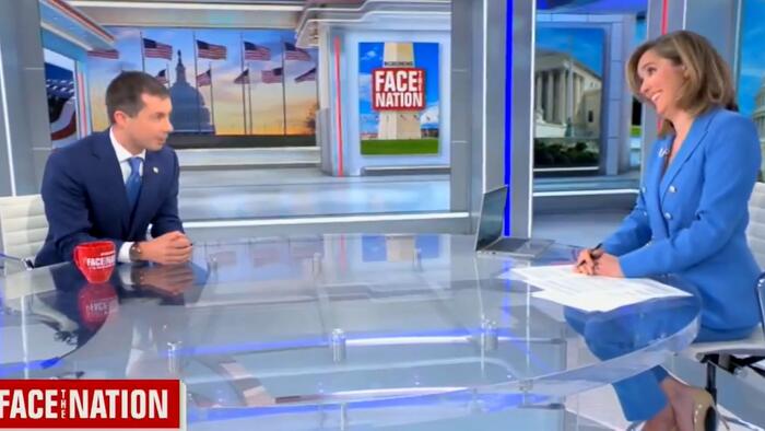 NextImg:Mayor Pete Bombs CBS Interview, Blames Airline Turbulence On Climate Change, As Host Laughs In His Face