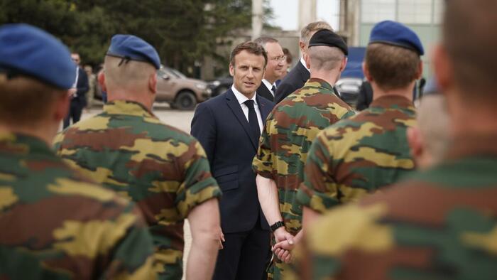 NextImg:Macron Says He'd Send Troops To Ukraine If Russians Advance & If Zelensky Asks