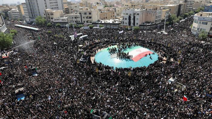 NextImg:Hamas Leader Attends Raisi's Funeral In Tehran, Overseen By Ayatollah Khamenei