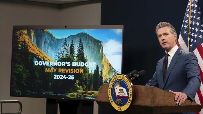 NextImg:Newsom Forced To Slash California Budget, Blames Crippling Deficit On "Rain Bombs" And Tax Shortfalls
