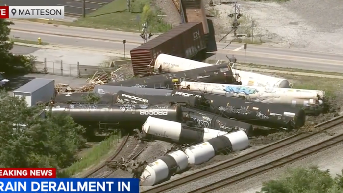 NextImg:Train Derailment In Illinois Prompts Emergency "Long-Term Evacuation"