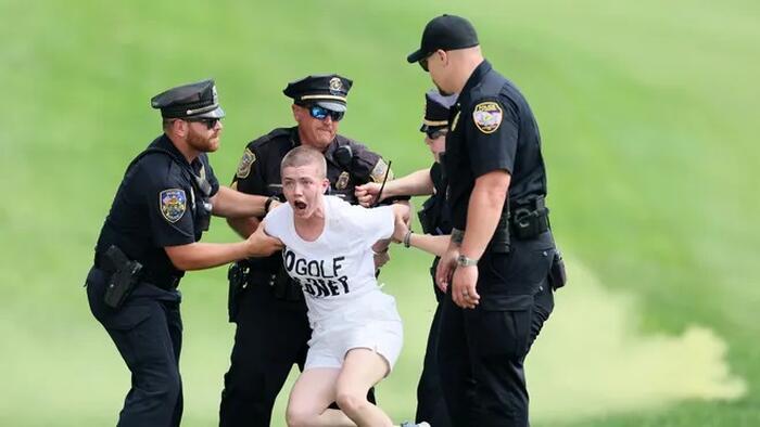 NextImg:Climate Protesters Out Of Control As They Attack Stonehenge And Disrupt PGA Championship