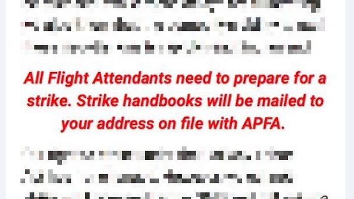 NextImg:American Airlines Union Warns: "All Flight Attendants Need To Prepare For Strike"