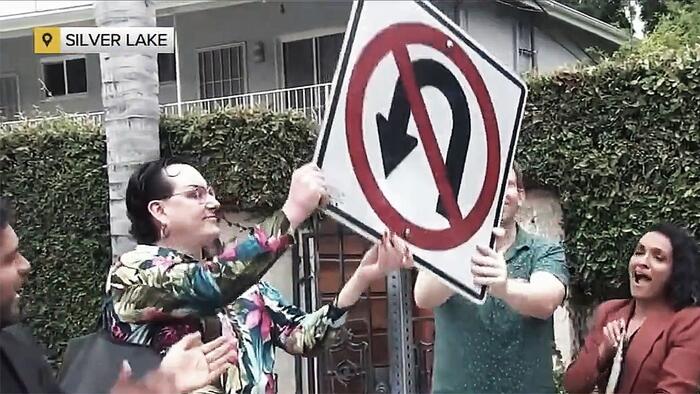 NextImg:LA City Council Removes 'Homophobic' No U-Turn Signs