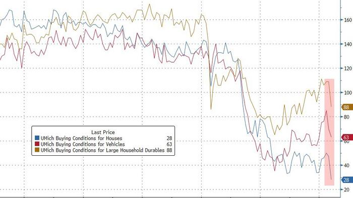 NextImg:UMich 'Current Conditions' Sentiment Crumbles to 13-Month Lows, Inflation Expectations Tumble