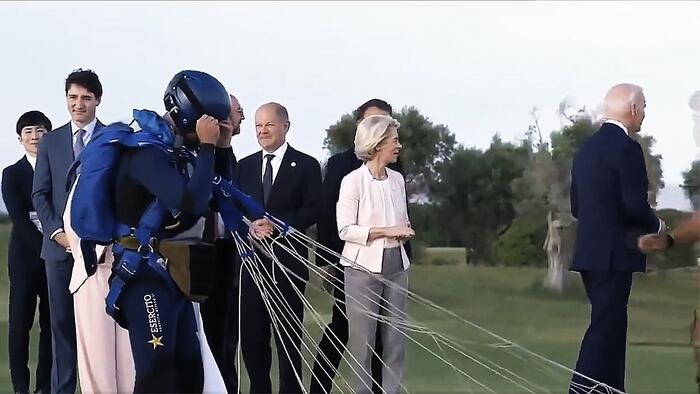 NextImg:Watch: Biden Wanders Off On His Own At G7 Meeting Like A Dementia Patient
