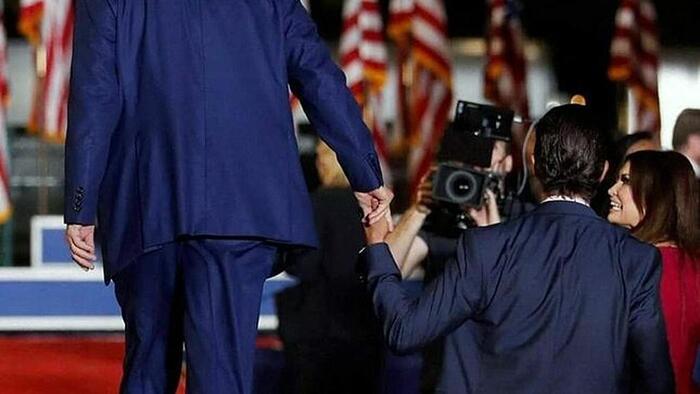 NextImg:MSNBC Contributor Posts Image Claiming Trump Needed To Be Helped Off Stage