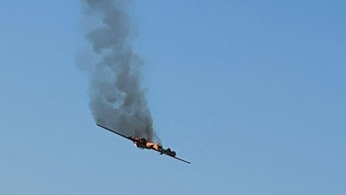 NextImg:Watch: Hezbollah Shoots Down Large Israeli Drone In Expanded Fighting