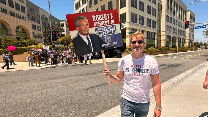 NextImg:Kennedy Supporters Protest Outside CNN Office In Burbank After He Is Excluded From Debate