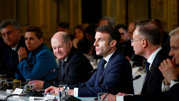 NextImg:Macron Gathering European Coalition To Send Military Trainers To Ukraine
