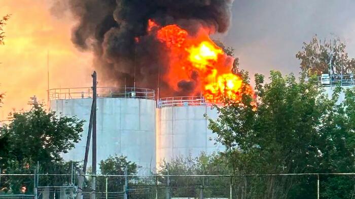 NextImg:Ukraine Drone Strikes Score Direct Hits On Two More Russian Oil Depots