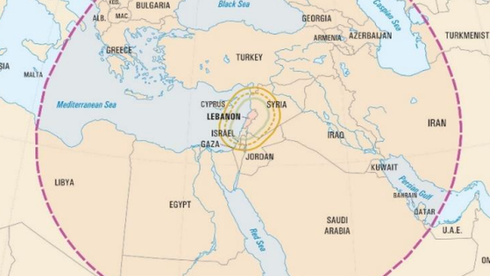 NextImg:Threat Map Shows Hezbollah's Drone Ranges As Conflict Area Spillover Risks Rise