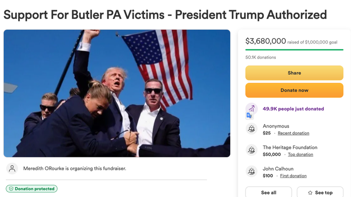 NextImg:Strangers Unite, Raising Millions On GoFundMe For Victims Of Trump Assassination Attempt