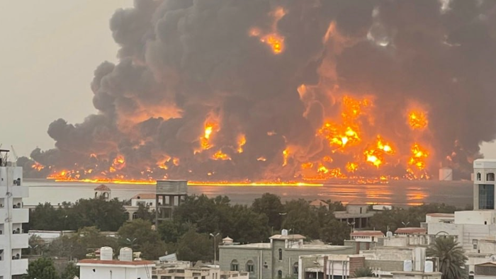 NextImg:Israeli Jets Strike Houthi-Controlled Port City Following Tel Aviv Drone Attack