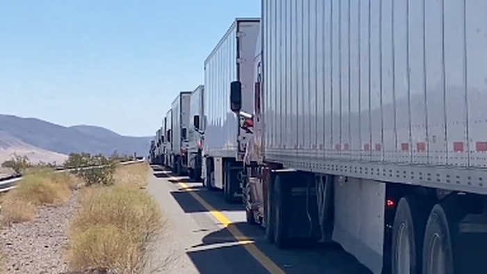 NextImg:Lithium Battery Fire Sparks Traffic Mayhem Across California Desert