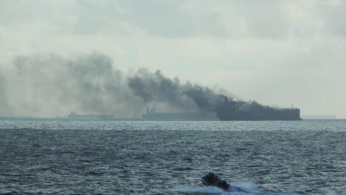 NextImg:Oil Tanker Collides With 'Dark Fleet' Tanker Near Singapore
