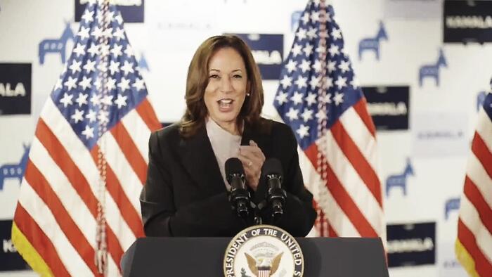NextImg:Watch: Kamala Harris Talks To Biden As If He's Dying