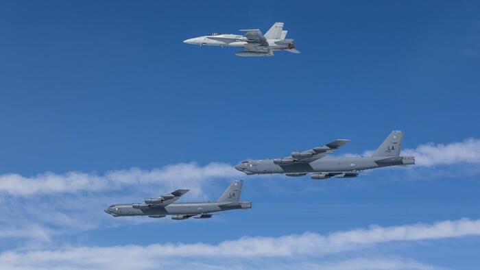NextImg:US B-52s On First Time Mission Over Northern Finland, Russia Scrambles MiG Jets