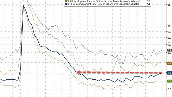 NextImg:Payrolls Rise 206K After Huge Downward Revisions As Unemployment Rate Jumps To Three Year High