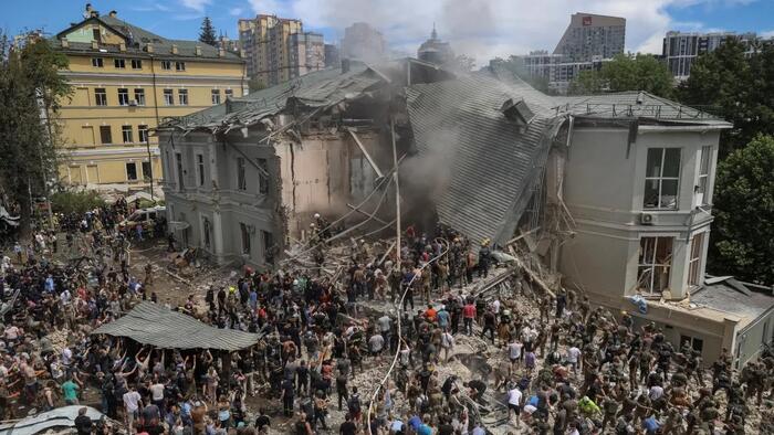 NextImg:'Barbaric': Russia Accused Of Attacking Children's Hospital On Eve Of NATO Summit In D.C.