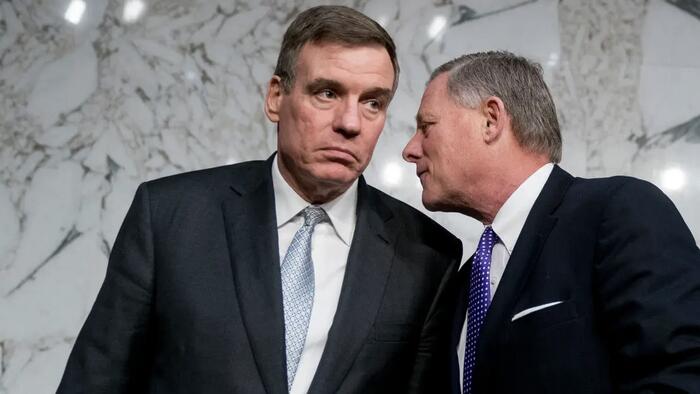 NextImg:'Doing My Goodest Job' To Beat Trump - Warner Rounds Up Senate Dems Against Biden After Disastrous 'Redemption' Interview