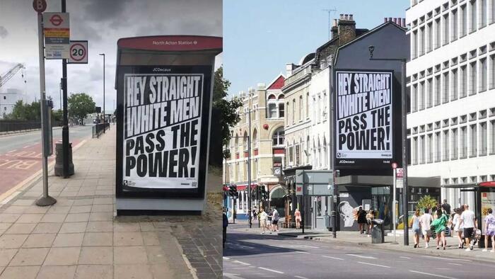 NextImg:Taxpayer-Funded Posters In London Proclaim "Hey Straight White Men Pass The Power!"