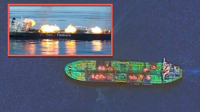NextImg:Houthis Release New Footage On Tanker Explosion; Satellite Imagery Suggests Oil Leak Has Begun