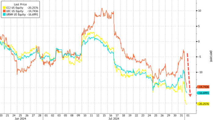 NextImg:Uranium Mining Stocks Sink After World's Largest Producer Boosts Production Guidance