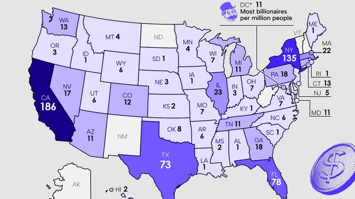 NextImg:Mapping The Number Of US Billionaires In Each State