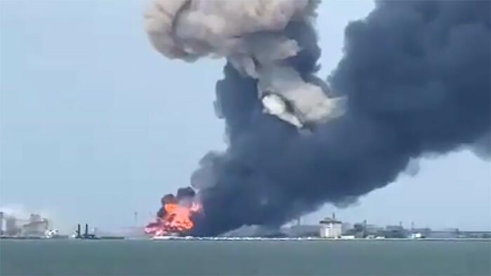 NextImg:Ukrainian Missile Sets Fuel-Laden Ferry On Fire At Key Russian Port