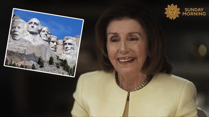 NextImg:Interviewer Laughs At Pelosi For Saying Biden Should Be On Mount Rushmore