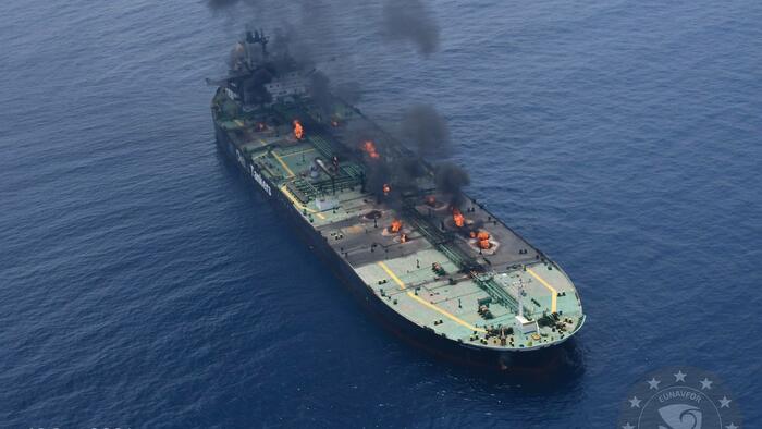 NextImg:Urgent Salvage Operation Planned To Avert Environmental Disaster From Burning Houthi-Hit Oil Tanker