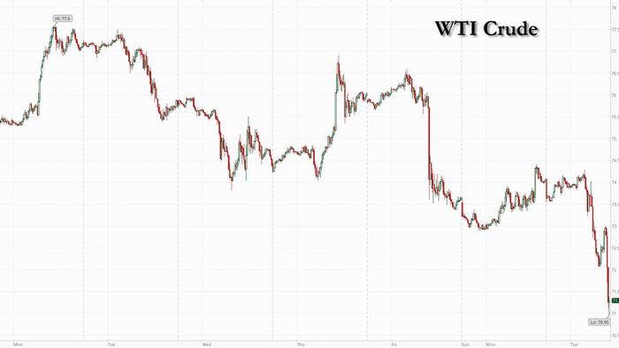 NextImg:Oil Tumbles Below $75, Erasing All 2024 Gains On Hopes Of Libya Production Restart