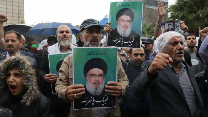 NextImg:Thousands Of Protesters Attempt To Storm US Embassy In Baghdad After Nasrallah Killed