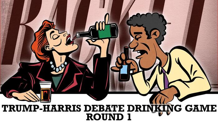 NextImg:Taibbi: Official Donald Trump-Kamala Harris Debate Drinking Game Rules
