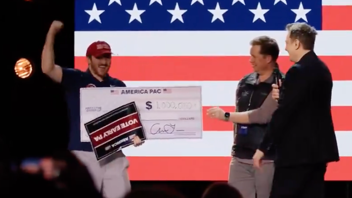 NextImg:Elon Musk's America PAC Launches Million-Dollar-A-Day Giveaway For Petition Signers