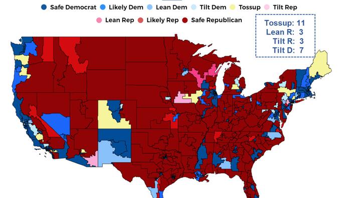 NextImg:Of 435 House Seats Only 11 Are Rated Tossup