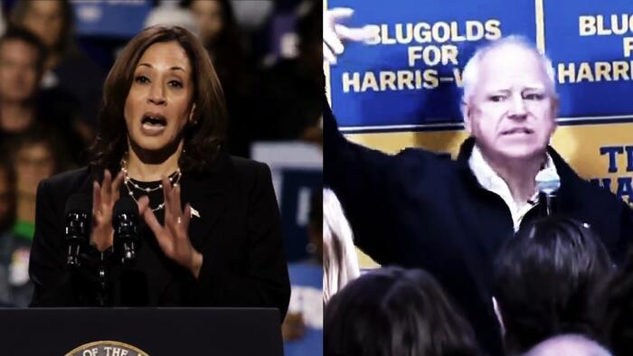 NextImg:Watch: Harris And Walz Both Claim Trump Will "Deploy The Military On Americans Who Don't Support Him"