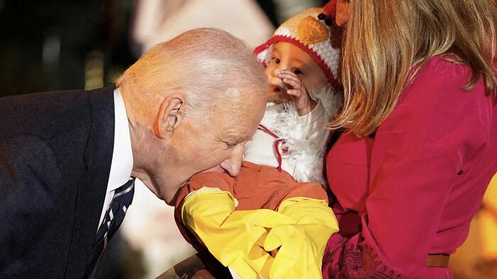 NextImg:Lame Yuck! With Nothing To Lose, Biden Goes On Baby-Mouthing Spree At White House Halloween Party