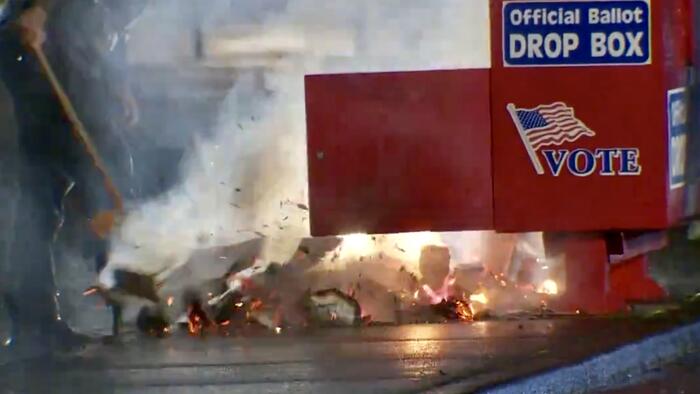 NextImg:Ballot Drop-Boxes Torched In Portland, Vancouver - Could Affect Tightest US House Race