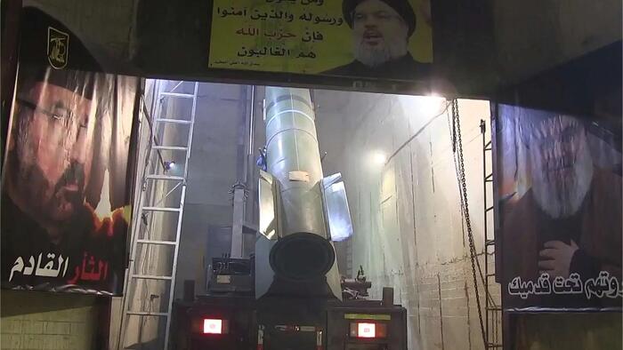 NextImg:Hezbollah Targets Tel Aviv With Large Iranian Missiles Launched From Underground Silos